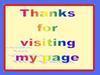 Thanks For Visiting My Page