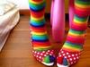 pair of rainbow toe socks!