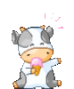 A Happy Ice Cream Eating Cow !!