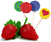 strawberries with lollipops