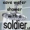 shower with a solider