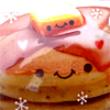 ♥smiley pancakes+butter  