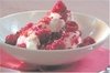 Ice cream with raspberry