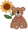 Bear with sunflower