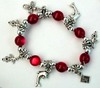 Red Jewelled Charm Bracelet