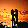 romantic beach sunset