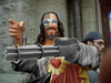 Armed and ready cyborg Jesus 