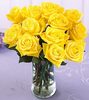 vase of yellow roses