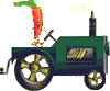 a carrot driving a tractor