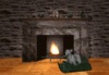 a cozy night by the fireplace