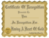 heart of gold certificate