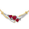 Tri-ruby and gold neckles 