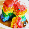 A slice of rainbow cake ♥