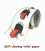 Self clean toilet paper