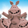3 fat pigs
