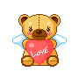 ♥ teddy bear angel with heart