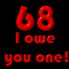 68...I owe you one!